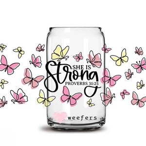Christian Women Libbey Glass Tumbler She is Strong Christian Women Libbey Glass Tumbler She is Strong