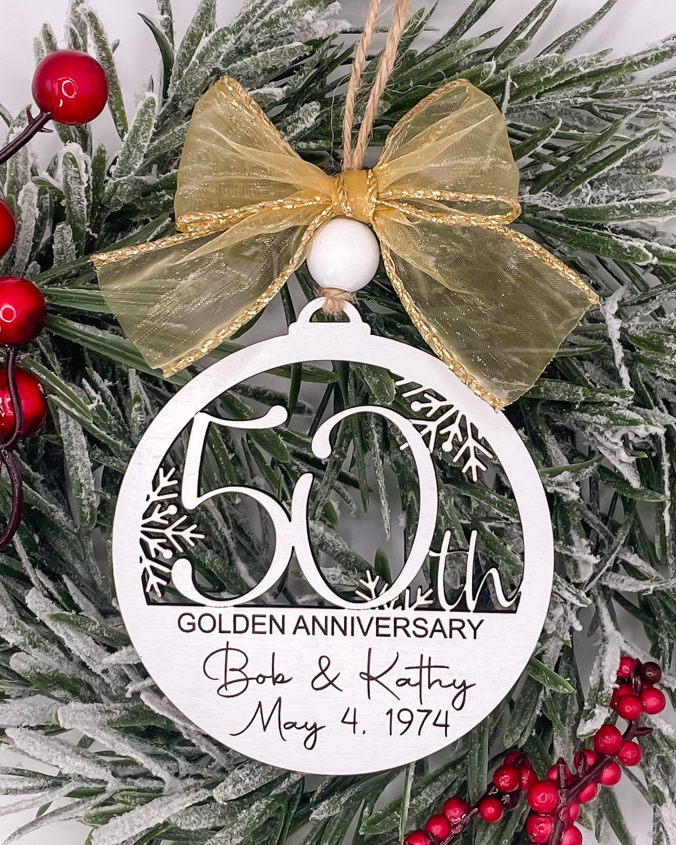 50th Anniversary Personalized Christmas Ornament 50th Wedding Anniversary Gift Anniversary Party Gift Custom 50th Anniversary Gift Etsy UK