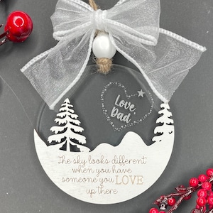 Memorial Christmas Ornament: Winter White Tree, In Loving Memory, Sympathy