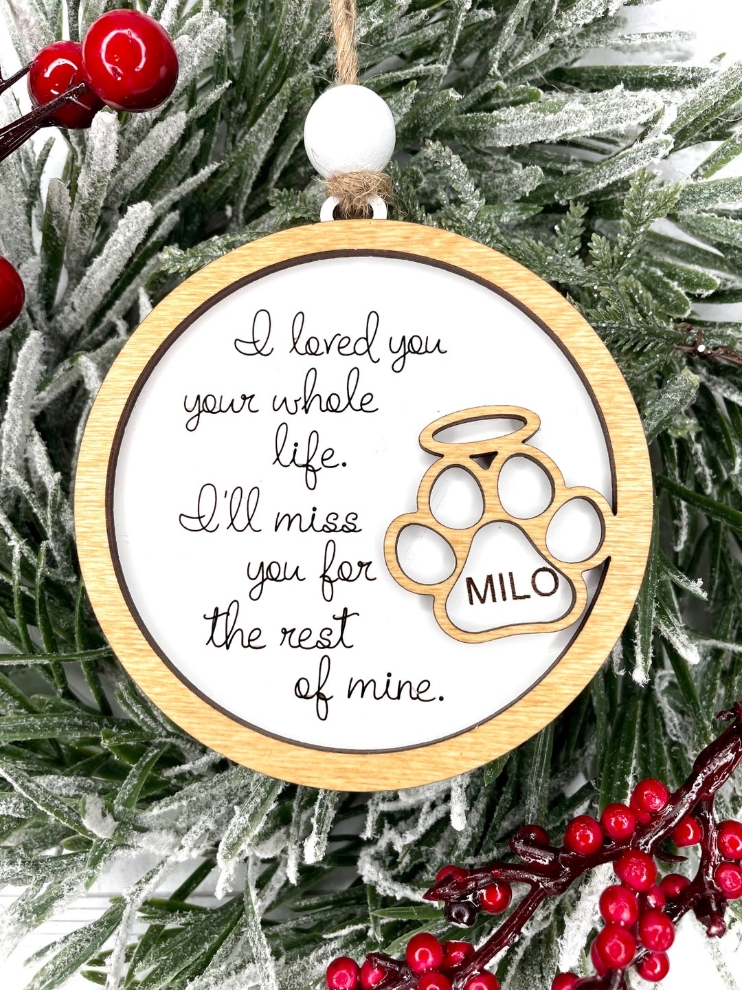 Dog Paw Memorial Personalized Ornament, Pet Sympathy Christmas Ornament ...