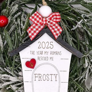 Personalized Dog Adoption Ornament: Rescue Pet Christmas Decor