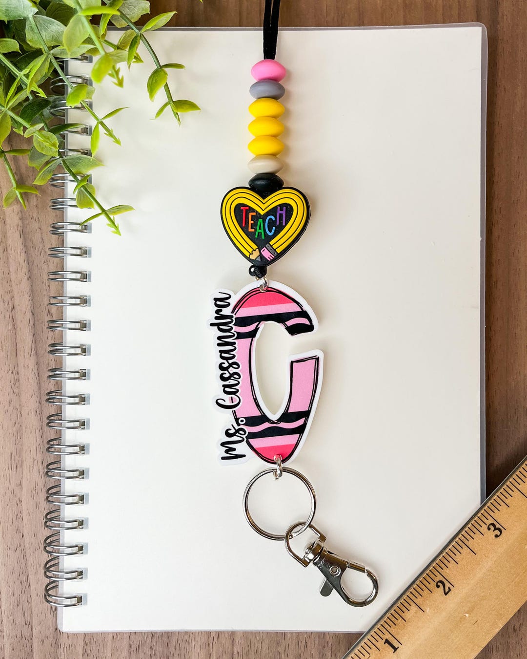 Teacher Appreciation Gift, Personalized Lanyard With Crayon and Pencil ...