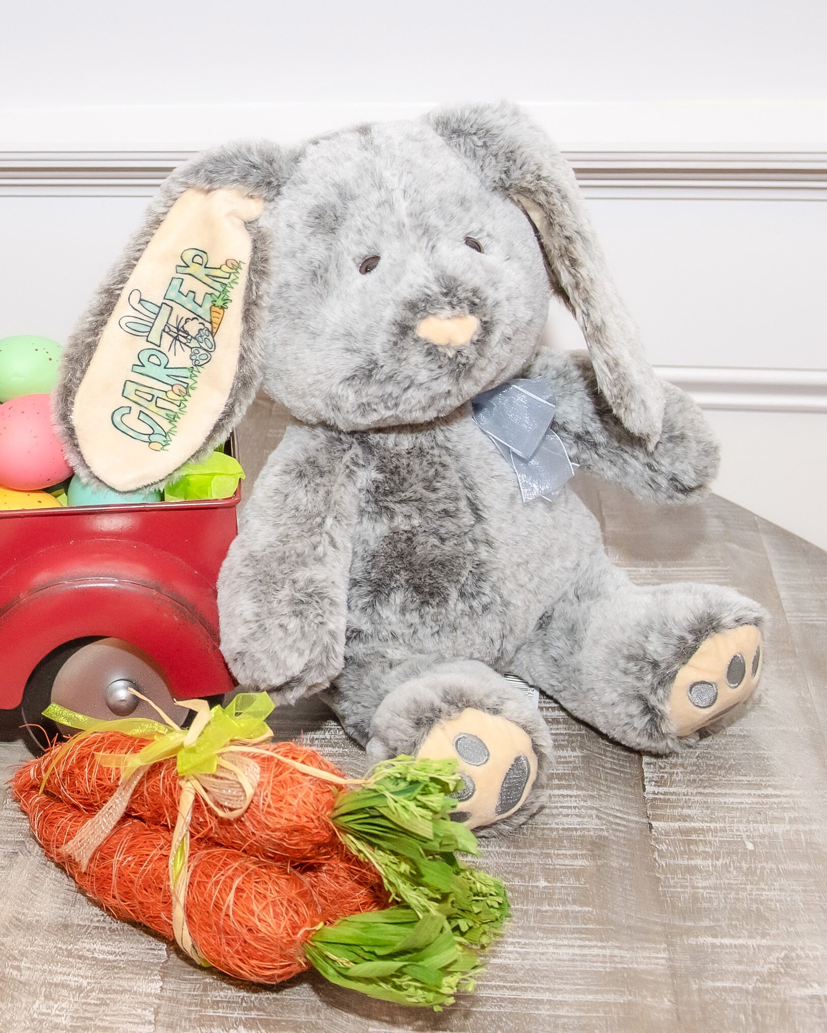 Plush Easter Bunny With Name, 10 Inch Sitting Medium Soft Stuffed ...