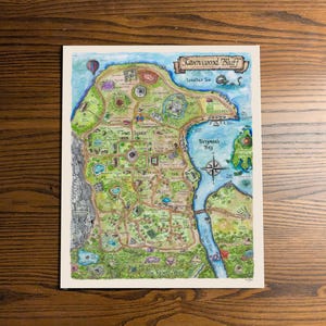 Mapa de fantasia Ravenswood Bluff (inspirado em BOtC Blood on the Clocktower)