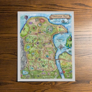 Ravenswood Bluff Fantasy Map (Prints) (BOtC Blood on the Clocktower Inspired)