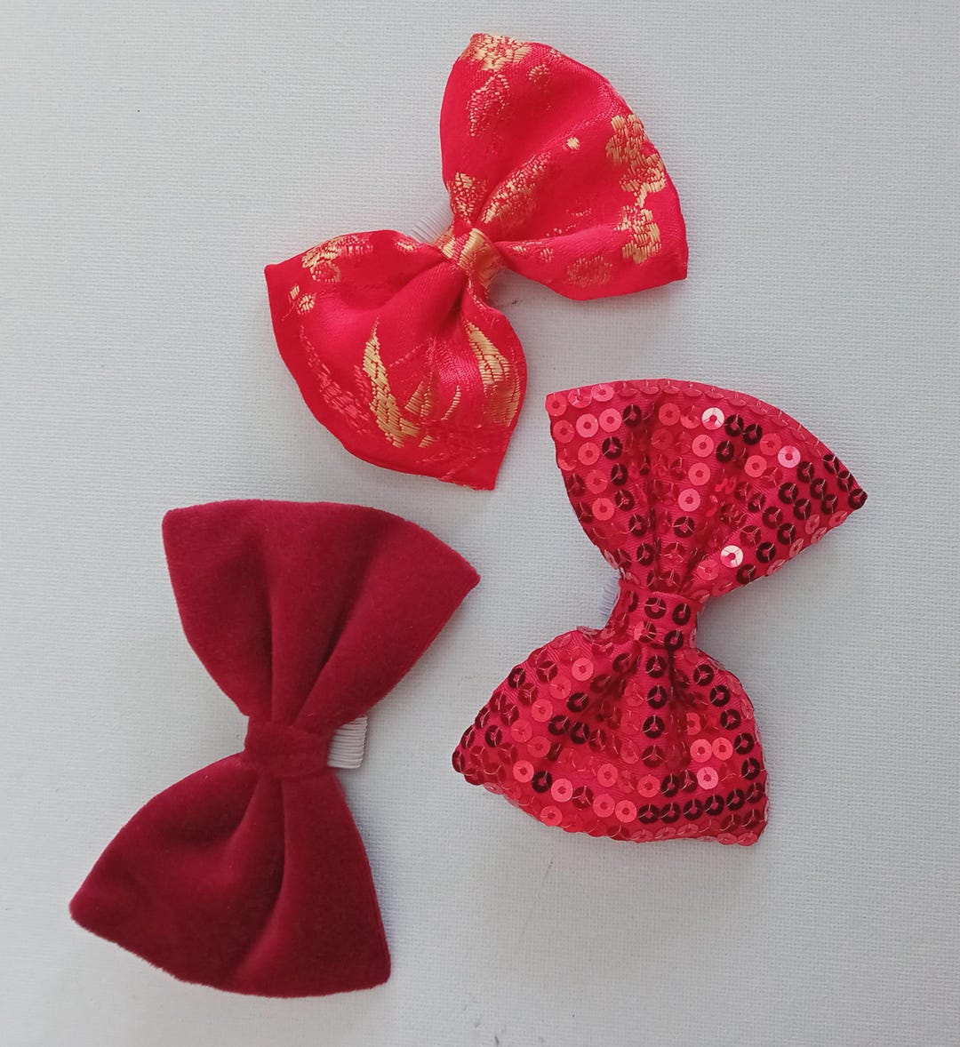 Lunar New Year Bow Tie / Year of the Rabbit / Gold Brocade / Red / Pet ...