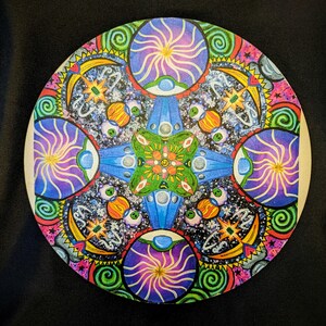 Stampa artistica rotonda caleidoscopio da 10 pollici (avventura galattica)