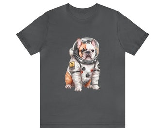 AstroFrenchie Explorer T-Shirt - Blast Off into Adorable Cosmic Adventures!