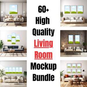 Living Room Frame & Canvas Mockup Bundle  I  Interior Design Mockups  I  Digital Wall Art Mockups  I Photo Frame Mockups I  Digital Mockups