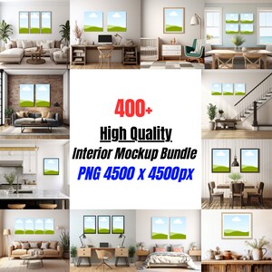 400 Frame & Canvas Mockup Bundle Collection I Interior Design Mockups  I  Digital Wall Art Mockups  I Photo Frame Mockups I  Digital Mockups