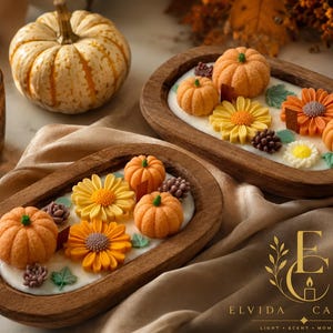 Bougie en forme de bol de pâte à citrouille d'automne | Bougie artisanale en cire de soja d'automne | Décoration rustique de ferme | Centre de table pour Thanksgiving | Cadeau d'automne chaleureux
