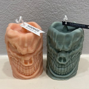 Halloween Demon Face Cylindrical Candle