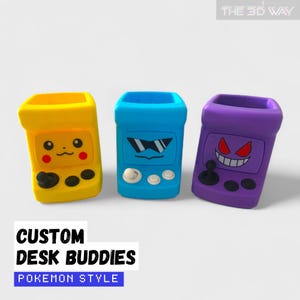 Individuelle Schreibtisch Buddy mit Fidgets - Arcade Roboter Computer Stil - Schreibtisch Accessoires & Trinkets Halter - Pikachu Squirtle Gengar Buddy Gamer Geschenk
