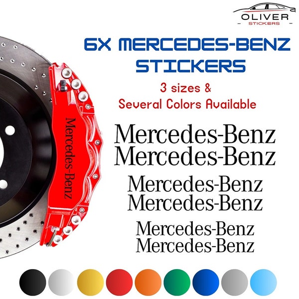 6x Mercedes-Benz Brake Calipers Decal Stickers for Car, High Temperature Car Decals, Car Brake Decal Stickers, Car Brake Calipers Decals
