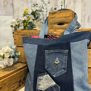 Einkaufstasche aus Denim/Einkaufstasche/Upcycled Denim