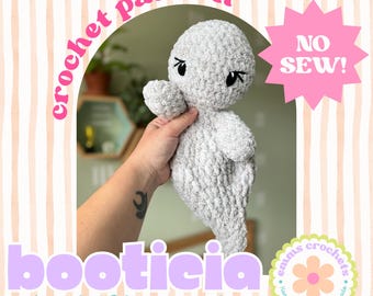 Booticia, ghost snuggler, no sew, CROCHET PDF PATTERN