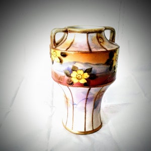 Nippon Vase, Vase, Glassware, Vintage, Collectibles, Antique, Hand Painted Glassware,