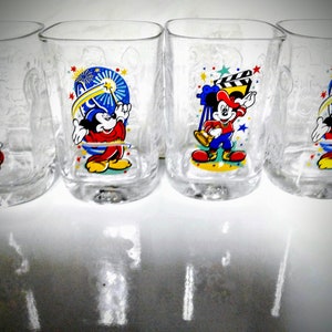 Walt Disney, Glassware, Vintage, Mickey Mouse, Collectibles, McDonalds Anniversary Glasses.