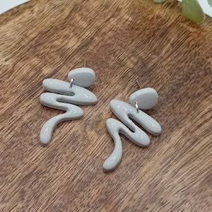 Squiggle earrings/polymer clay/resin/funky jewellery/handmade/fun and unique earrings