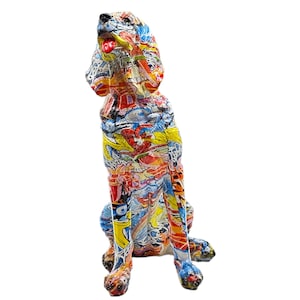 Coolest Statue Dog Sculptures, Art Decor, Desktop Artwork Crafts, Resin Figurines Graffiti