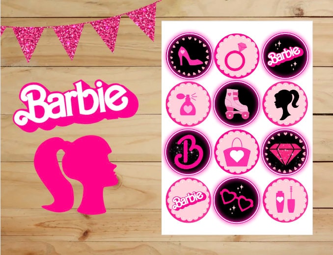 Barbie Cupcake Topper Printables Party Supplies Birthday Etsy
