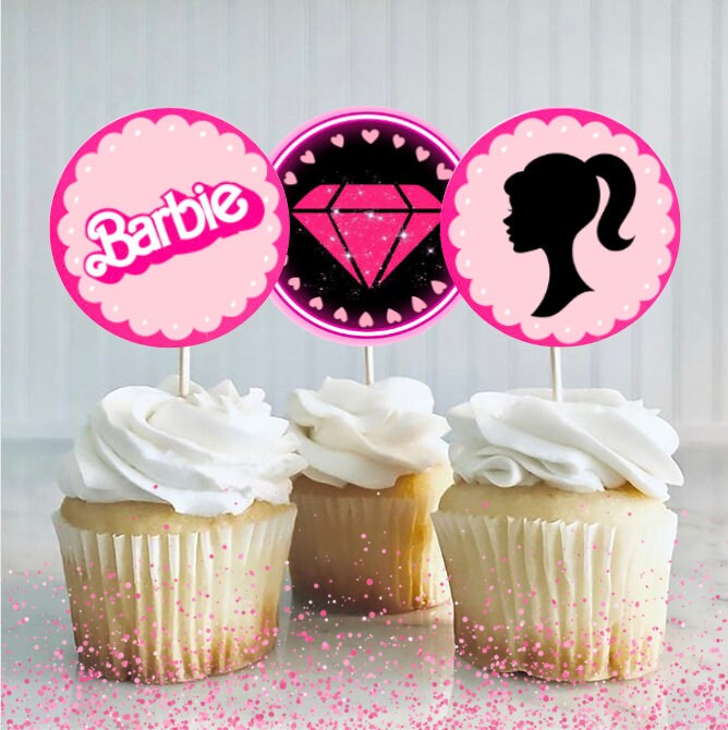 Barbie Cupcake Topper Printables Party Supplies Birthday - Etsy