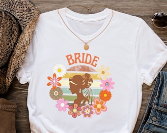 Retro bride shirt, Groovy Bride Shirt, Retro Bride Tee, Gift for Bride to Be, Bride T-Shirt, Hen Party Gift, Bachelorette Bride Shirt