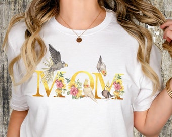 Floral mom shirt, Mama bird Shirt, Mother's Day Gift, Flower Shirts for Women, Floral New Mom Gift, Floral Graphic Tee, Wildflower T-shirt