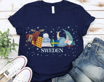 Swedish T-shirt, Sweden shirt, Swedish heritage shirt, Swedish roots top, Sweden flag tee, Elg T-shirt, Fun Sweden top, Travel Sweden