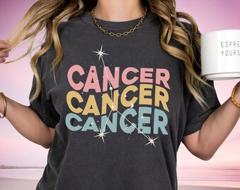 Cancer Zodiac Shirt, Astrology Birthday Gift, Celestial tee, Horoscope Top, Retro Bday T-shirt, Cancer Sign shirt, Zodiac Personality gift