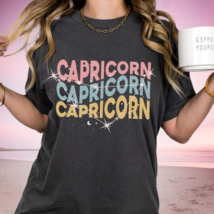 Capricorn Zodiac Shirt, Astrology Birthday Gift, Celestial tee, Horoscope Top, Retro Bday T-shirt, Capricorn Sign shirt, Zodiac gift