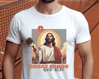 Maglietta divertente Jesus Pickleball, maglietta del gruppo sportivo, regalo per giocatore, maglietta sportiva cristiana per giocatore, maglietta con gioco di parole umoristico per squadra