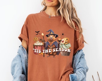 Capybara shirt, Halloween tee, Comfort Colors tee, Capybara Wizard shirt, Capybara Halloween tshirt, Spooky season tee, Cute capybara tee