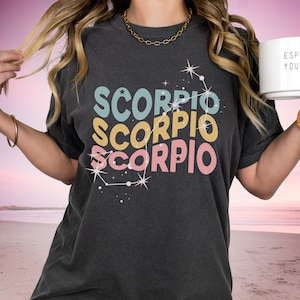 Scorpio Zodiac Shirt, Astrology Birthday Gift, Celestial tee, Horoscope Top, Retro Bday T-shirt, Scorpio Sign shirt, Zodiac Personality gift