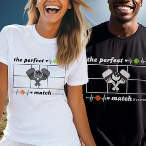 Couples Pickleball shirt, Bride and Groom sports tee, Matching his and hers T-shirt, Racket players meme top, Wedding gift Pickleball lovers