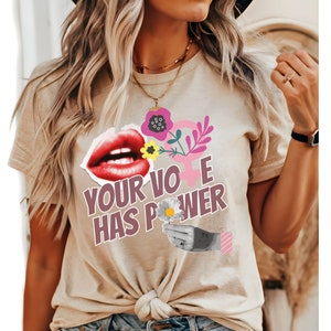 Retro Vote Shirt, Wahlen 2024, Comic inspiriertes politisches Shirt, feministisches T-Shirt, Empowerment-Shirt für Frauen, Power-Top für Frauen, Pop-Art-T-Shirt