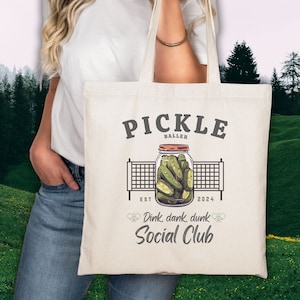 Pickleballer gift, Social Club Tote Bag, Funny Pickleball wear, Game day bag, Gift for player, Pickleball lover, Gift for pickleball Team