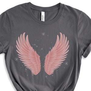 Camisa de alas de ángel, camisa Hipster, camisa cristiana para mujer, camiseta de plumas, regalo cristiano, top de ensueño, camiseta de ángel, camiseta boho, camiseta de alas