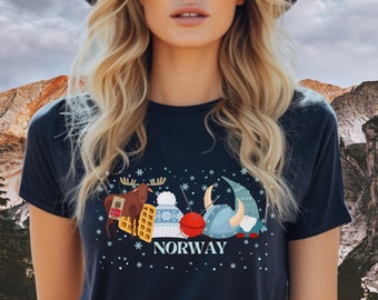 Norwegian T-shirt, Norway shirt, Norwegian heritage shirt, Norwegian roots top, Norway flag tee, Elg T-shirt, Fun Norway top, Travel Norway