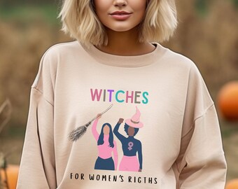 Häxor för kvinnors rättigheter Halloween-tröja, Halloween-tröja, Feministisk Halloween-tröja, Tröja för kvinnors egenmakt, Tröja för starka kvinnor