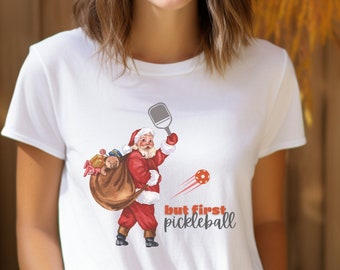 Funny Pickleball shirt, Christmas Pickleball, Pickleball accessories, Pickleball shirt, Gift for player, Santa Pickleball shirt