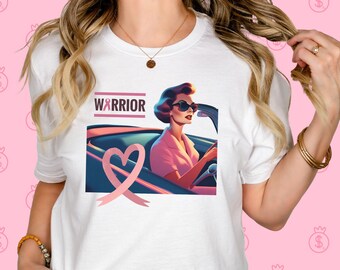 Pink Ribbon Shirt, Vintage Krieger Shirt, Cancer Support Shirt, Brustkrebs Shirts, Cancer Survivor Shirt, Krebsbewusstsein, Retro Shirt