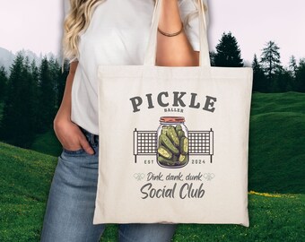 Pickleballer gift, Social Club Tote Bag, Funny Pickleball wear, Game day bag, Gift for player, Pickleball lover, Gift for pickleball Team