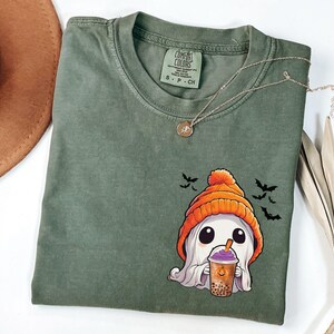 Halloween Ghost Comfort Colors Shirt, Cute Ghost Shirt, Womens Halloween Shirt, Cute Fall Shirt, Spooky Season Shirt, Gift For Halloween