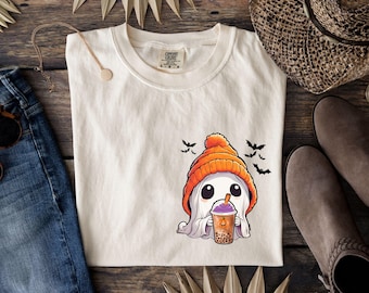 Comfort Colors Halloween Ghost Shirt, Cute Ghost Shirt, Womens Halloween Shirt, Cute Fall Shirt, Spooky Season Shirt, Gift For Halloween