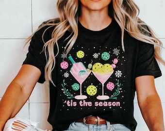 Camiseta navideña de Pickleball, camiseta 'Tis the season, camiseta del día del juego, regalo para Pickleballer, camiseta del equipo de Pickleball, camiseta de Pickleball de Navidad