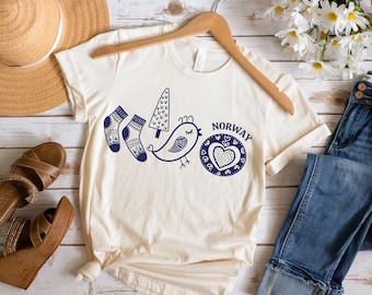 Norway shirt, Scandinavian design top, Norwegian tee, Travel to Norway shirt, Norwegian roots tee, Norse shirt, Love Norway gift