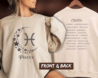 Pisces Zodiac Shirt, Celestial Pisces Sweatshirt, Astrology sweater, Pisces Horoscope shirt, Pisces Birthday Gift, Pisces traits Shirt