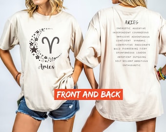 Aries Personality, Zodiac Sign tee, Celestial Shirt, Oversized Comfort Colors Tee, Astrology birthday T-shirt, Constellation shirt, Aries