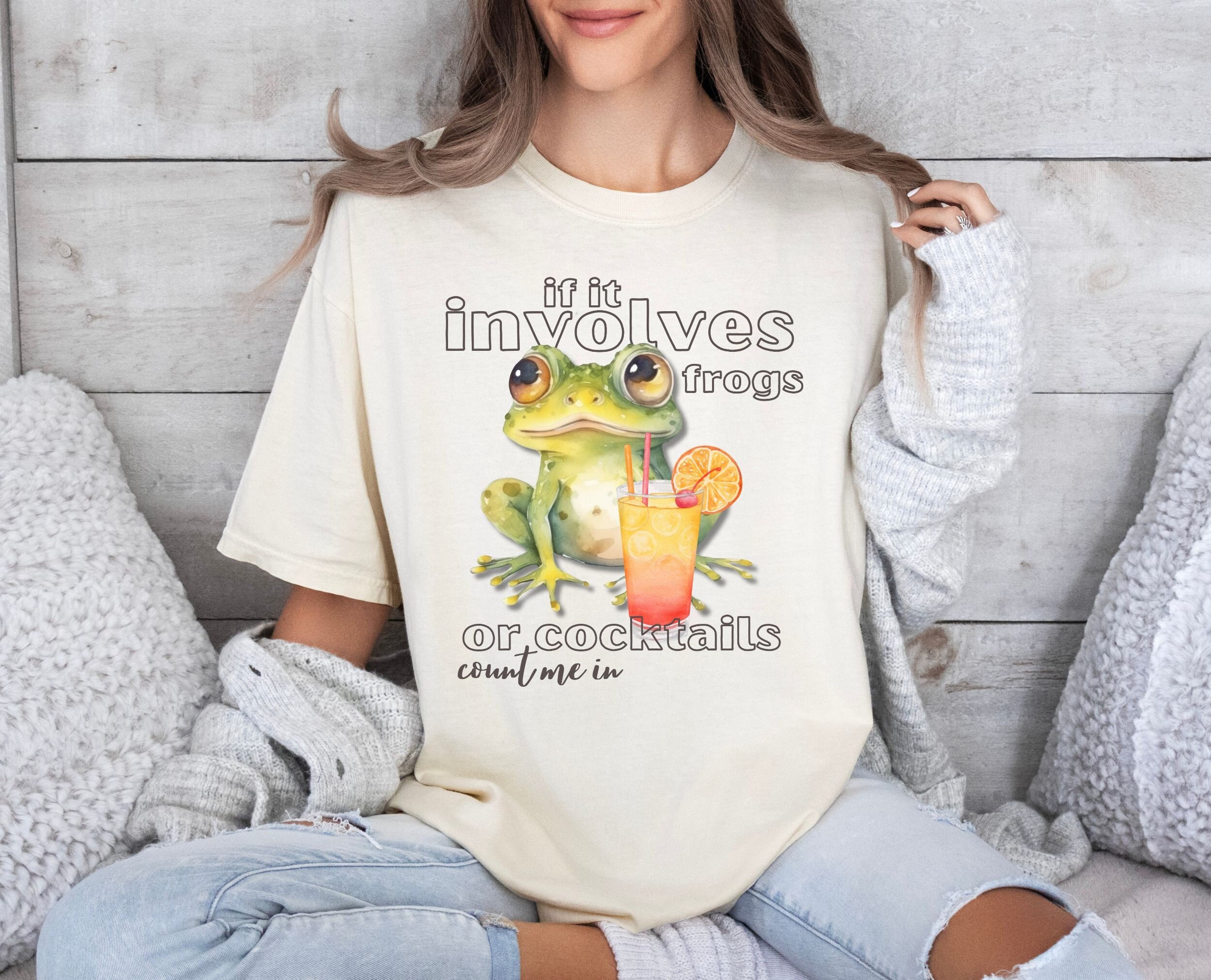 Frog Drinking Shirt, Cocktail Tee, Day Drinking Shirt, Goblincore